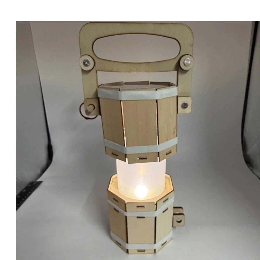 Unique Wood‎ Hexagon Lantern LED Light Decorative Table Lamp convertible fun